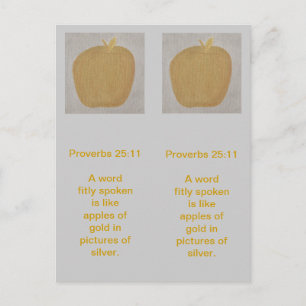 Apples of gold in pictures of silver, bookmarks postcard