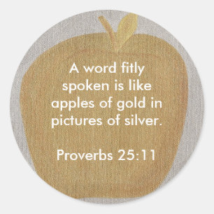 Apples of gold in pictures of silver, stickers