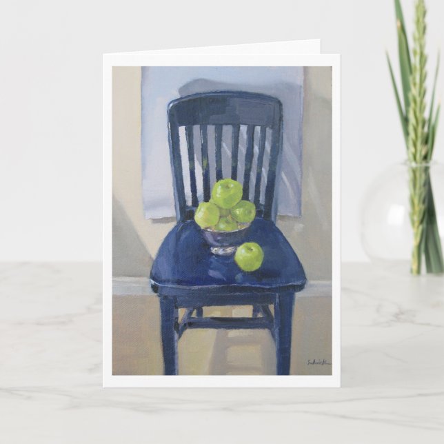 Apples on a Blue Chair Art Card (Front)