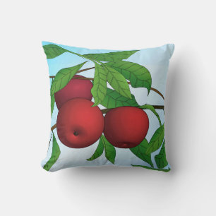 Apples on a Branch, red and green Cushion