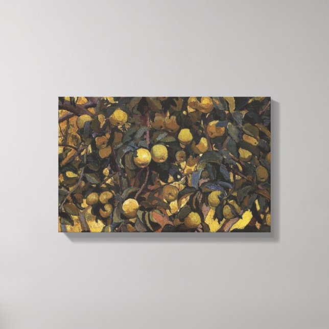 Apples on the Branches of Trees (by Serebriakova) Canvas Print (Front)