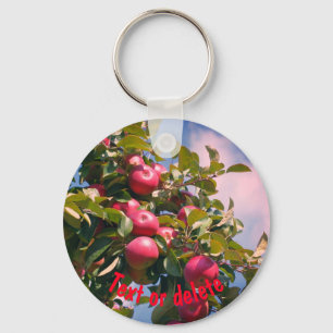 Apples On Tree Nature Personalised Key Ring