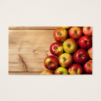 Apples On Wooden Table, Top View Nature Background