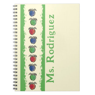 Apples on Yellow Teacher Gift Notebook