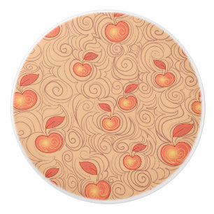 Apples Pattern Ceramic Knob