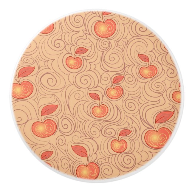 Apples Pattern Ceramic Knob (Front)