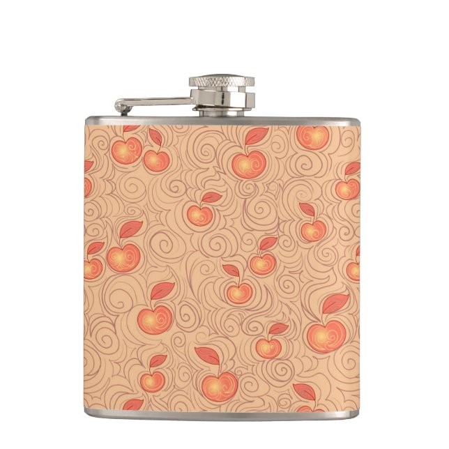 Apples Pattern Hip Flask (Front)