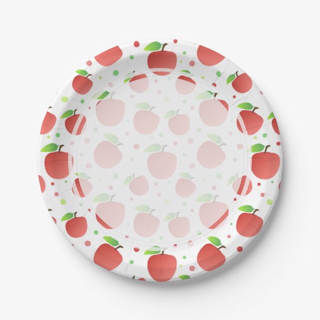 Apples pattern paper plate (Front)