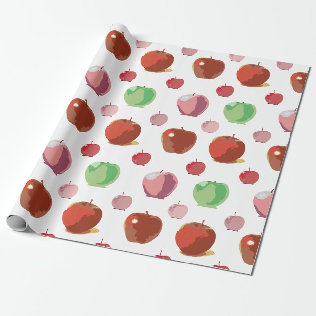 Apples pattern wrapping paper (Unrolled)