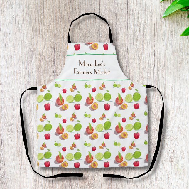 Apples, Peaches, Limes Farmers Market Apron (Creator Uploaded)