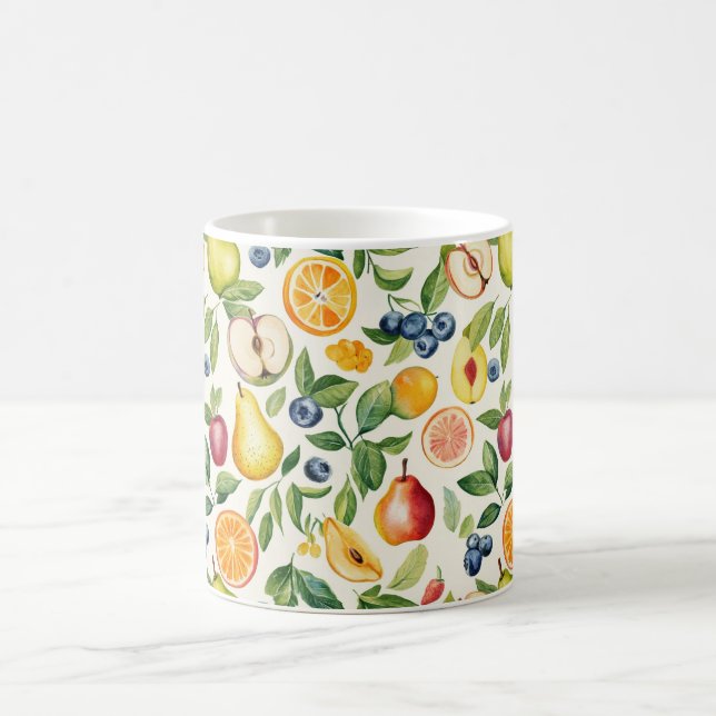 Apples Pears Blueberries Oranges Fruits Coffee Mug (Center)