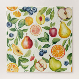 Apples Pears Blueberries Oranges Fruits Jigsaw Puzzle