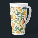 Apples Pears Blueberries Oranges Fruits Latte Mug<br><div class="desc">Apples Pears Blueberries Oranges Fruits Kitchen</div>