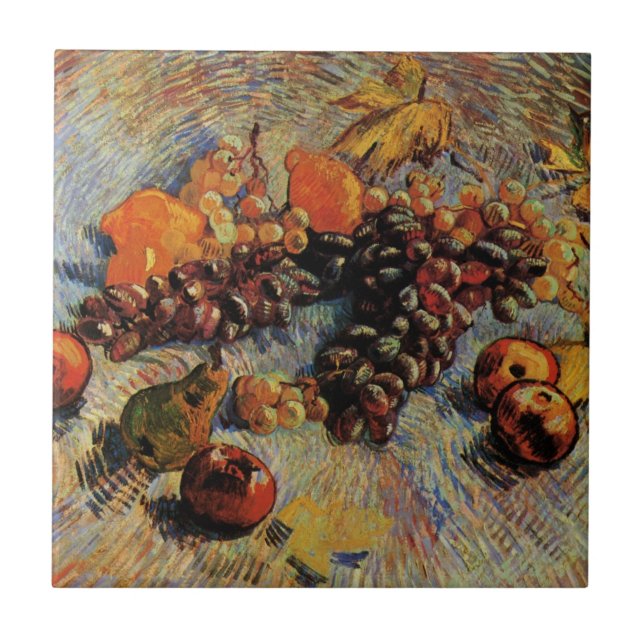 Apples, Pears, Lemons, Grapes by Vincent van Gogh Tile (Front)