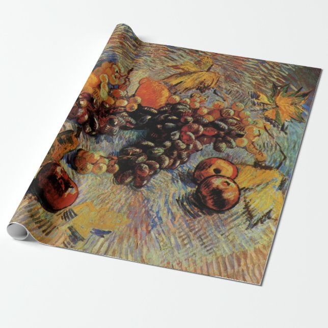 Apples, Pears, Lemons, Grapes by Vincent van Gogh Wrapping Paper (Unrolled)