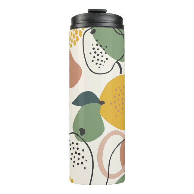 Apples Pears: Vintage Hand-Drawn Pattern. Thermal Tumbler (Front)