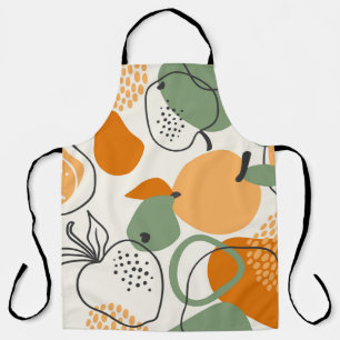 Apples, pears: vintage seamless pattern. apron