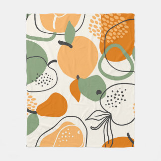 Apples, pears: vintage seamless pattern. fleece blanket