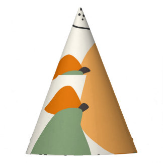 Apples, pears: vintage seamless pattern. party hat