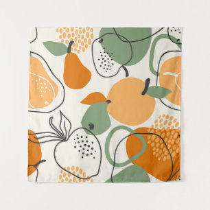 Apples, pears: vintage seamless pattern. tapestry