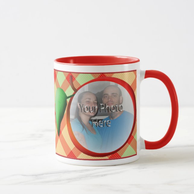 Apples Plaid Customisable Photo Mug (Right)