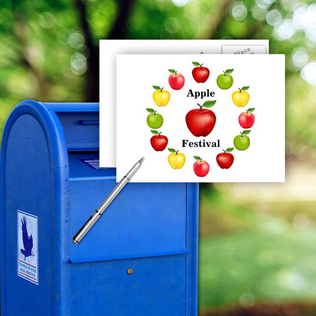 Apples Postcard (Apples Postcard. Personalize with your custom text. Red & Yellow Delicious, Granny Smith, Pink Lady)