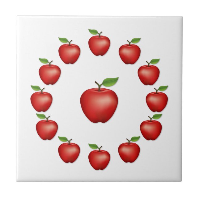 Apples, Red Delicious Ceramic Tile (Front)
