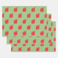 Apples Wrapping Paper (Sage Green & Red)