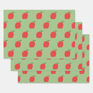 Apples Wrapping Paper (Sage Green & Red)