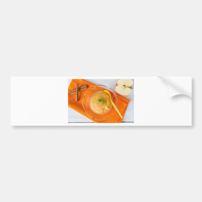 Applesauce with cinnamon and orange spoon bumper sticker (Front)