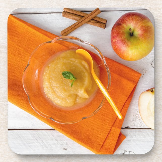 Applesauce with cinnamon and orange spoon coaster (Front)