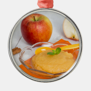 Applesauce with cinnamon and orange spoon metal tree decoration