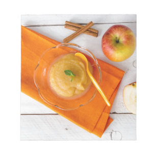 Applesauce with cinnamon and orange spoon notepad