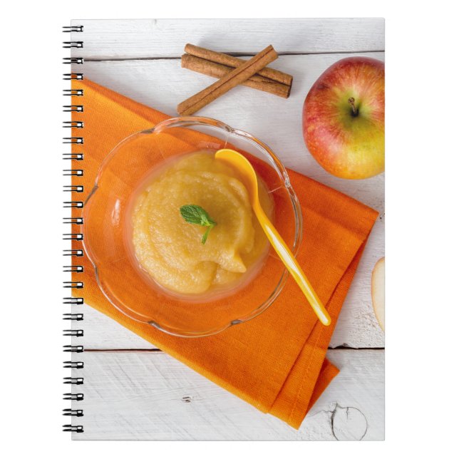 Applesauce with cinnamon and orange spoon spiral notebook (Front)
