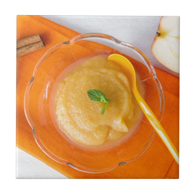 Applesauce with cinnamon and orange spoon tile (Front)