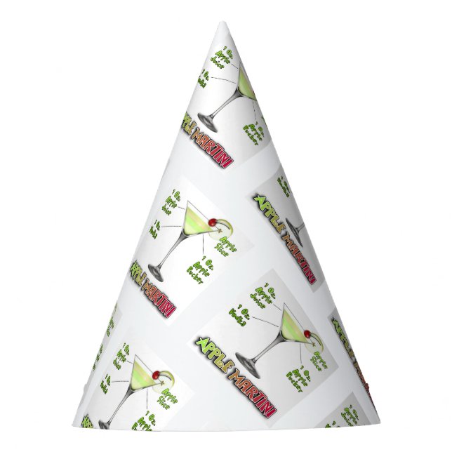 Appletini aka Apple Martini Cocktail Recipe Party Hat (Front)