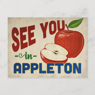 Appleton Wisconsin Apple - Vintage Travel Postcard
