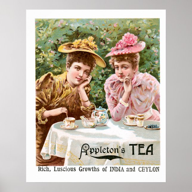 Appleton's Tea Vintage Drink Ad Art Poster (Front)