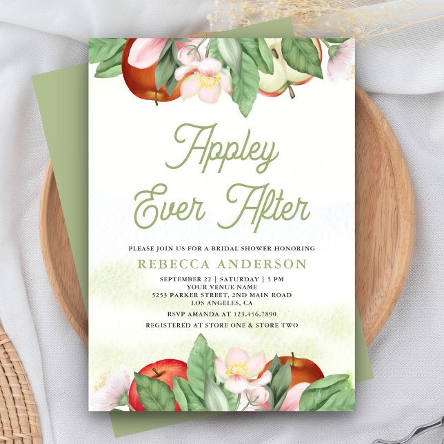 Appley Ever After Apple Bridal Shower Invitation (Creator Uploaded)