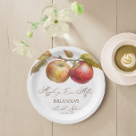 Appley ever after apple fall bridal shower paper plate<br><div class="desc">Appley ever after apple fall bridal shower monogrammed personalised printed paper plates template personalised bridal shower table decor,  a pair of apples on a branch elegant calligraphy fall themed bridal shower custom plates,  a lovely fall bridal shower theme easy to make and match decor</div>