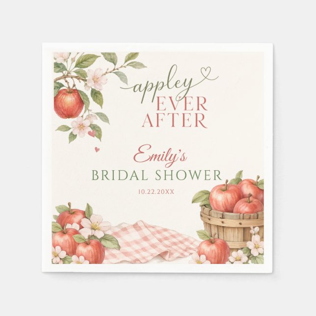 Appley EVER AFTER Bridal Shower  Napkin (Front)