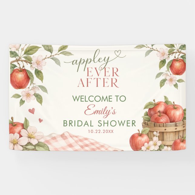 Appley EVER AFTER Bridal Shower Welcome Banner (Horizontal)