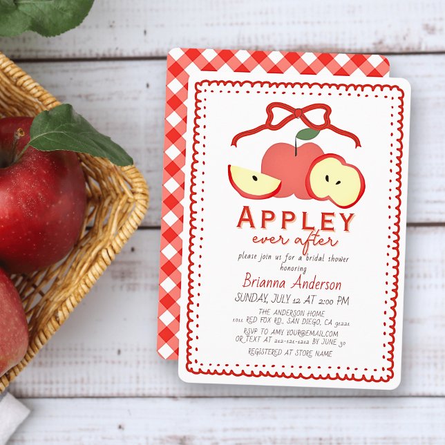 Appley Ever After Doodle Bridal Shower Invitation (Creator Uploaded)