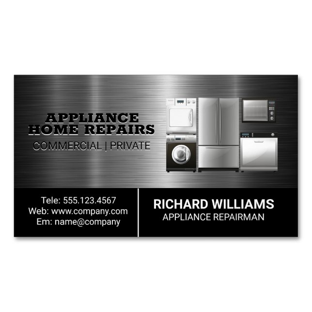 Appliance Repair Fixing Services Business Card (Front)