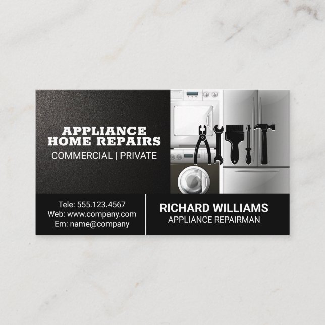 Appliance | Repair Services Business Card (Front)