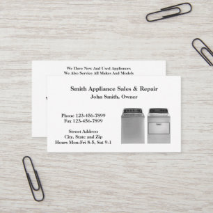 Appliance Sales and Repair Service Business Card