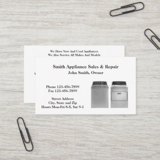 Appliance Sales and Repair Service Business Card