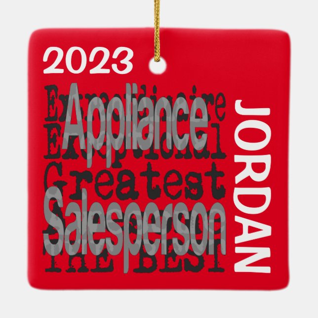 Appliance Salesperson Extraordinaire CUSTOM Ceramic Ornament (Back)