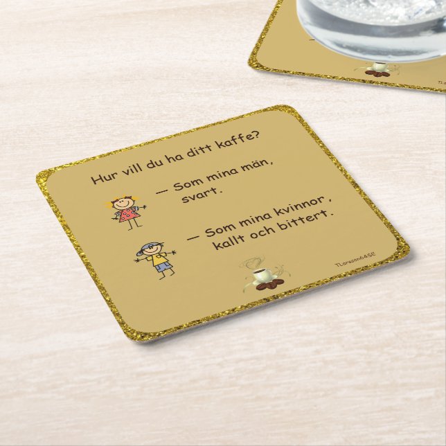 Appliances — Coffee humour Square Paper Coaster (Angled)