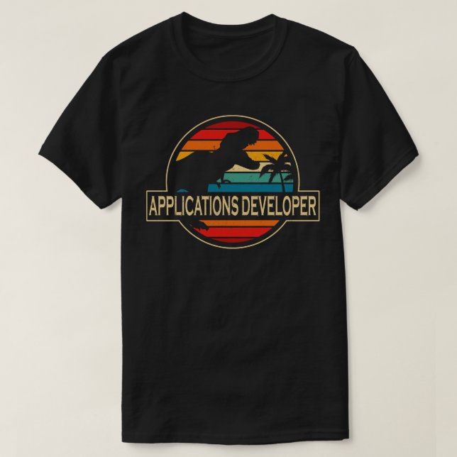 Applications Developer Dinosaur T-Shirt (Design Front)